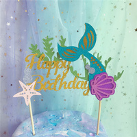 Mermaid Tail Happy Birthday Cake Topper