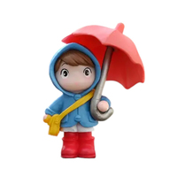 Red Umbrella Girl  Mini Figurine Toppers
