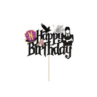 Happy Birthday Wednesday Glitter Cardstock Cake Topper