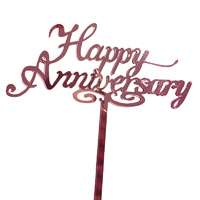 Anniversary Acrylic Cake Topper - Pink