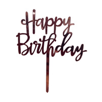 Happy Birthday Mirror Pink Cake Topper 15cm