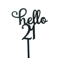 Hello 21 Cake Topper Black