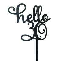 Hello 30 Cake Topper Black