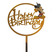 Acrylic Mickey Mouse Happy Birthday Topper