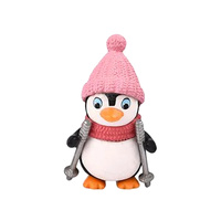 penguin In Pink Hat Decoration Toy