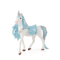 Blue/White Unicorn Resin Toy Topper