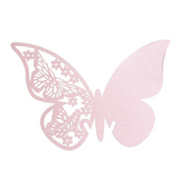 Pink Butterfly Wine Glass Name Card Pack Of 10