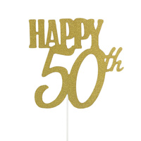50th Cake Topper Gold