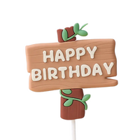 Small Woodland Happy Birthday Sign Cake Topper 