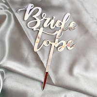 Mirror Silver Acrylic Bride To Be Cake Topper
