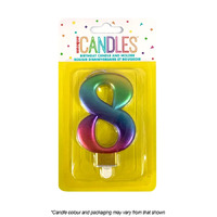 Metallic Rainbow Candle Number 8
