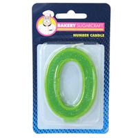 Glitter Numeral Candle - 0