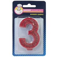 Glitter Numeral Candle - 3