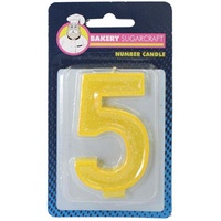 Glitter Numeral Candle - 5