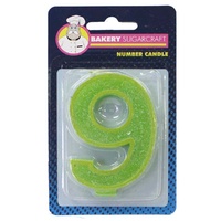 Glitter Numeral Candle - 9