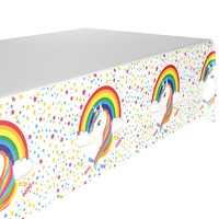 Rainbow Unicorn Plastic Table Cloth