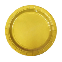 9in Paper Plates Gold 8PK