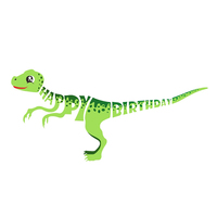 Green Dinosaur Happy Birthday Banner 