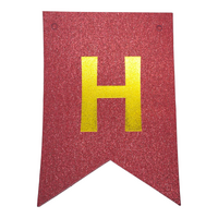 Glitter Red Happy Birthday Flag Banner