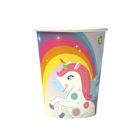 Paper Cups Flower/Rainbow Unicorn 8PK