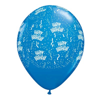 Blue Happy Birthday Balloons 6pcs