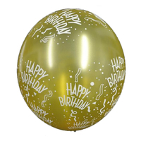 Gold Happy Birthday Balloons 6pcs