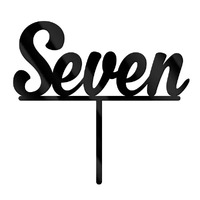 Number Seven Black Cake Topper