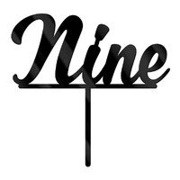 Number Nine Black Cake Topper