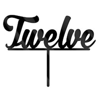 Number Twelve Black Cake Topper