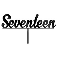 Number Seventeen Black Cake Topper