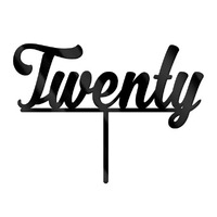 Number Twenty Black Cake Topper