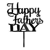 Happy Fathers Day Black Cake Topper