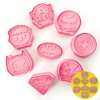 Super Heros Cookie/Plunger Cutter 8 Piece Set