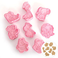 Jungle Cookie/Plunger Cutter 8 Piece Set