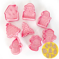 Christmas Cookie/Plunger Cutter 8 Piece Set