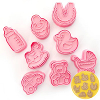 Baby Cookie/Plunger Cutter 8 Piece Set