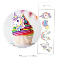 Unicorn Edible Wafer Cupcake Toppers - 16 Piece
