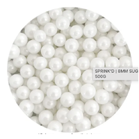 8mm Sugar Balls Pearl White
