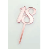 #18 Acrylic Cupcake Topper 12 pack Rose Gold