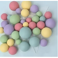Pastel Rainbow deco foam ball 32pc Topper set