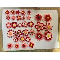 Red Flowers Assorted 3 - 5cm Approximately 30-32 Per Box