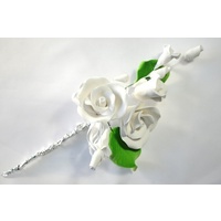 Tea Rose Spray White 120mm