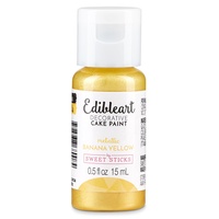 Sweet Sticks Edible Paint Metallic Banana Yellow: 15ml