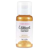 Sweet Sticks Edible Paint Metallic Platinum Gold: 15ml