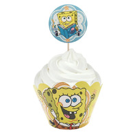 Sponge Bob- Cupcake Wraps And Picks