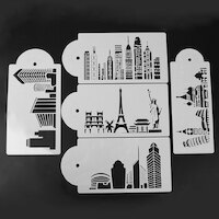 City Skyline Landscape Stencil set 5 Pieces
