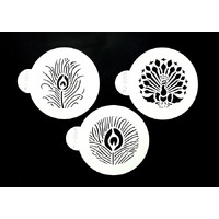 Peacock & Feathers Stencils 3 Pack