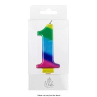 Wish Metallic Rainbow Candle Number 1