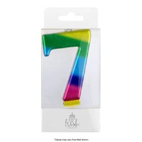 Wish Metallic Rainbow Candle Number 7