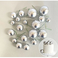 Silver  Decoration Foam Ball Topper 20pc Set